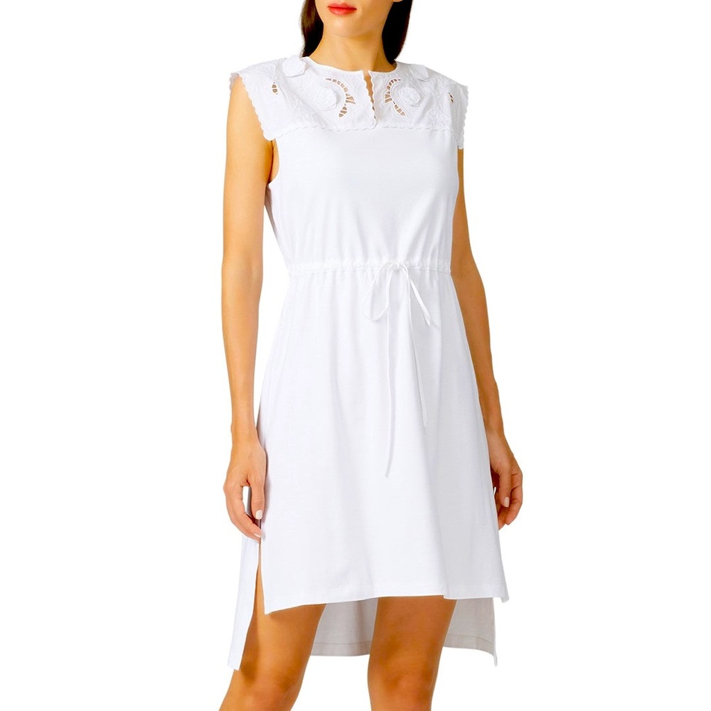 See By Chloe White Lace Embroidered Cinched High Low Dress Large